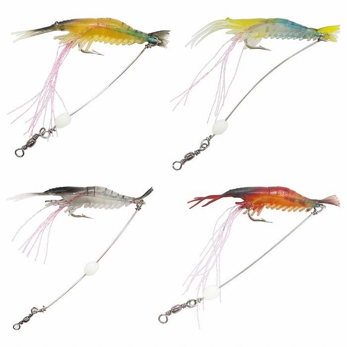 ルアー エビ型ワーム ルアーセット エビワーム 夜光 8 5cm 4個セット 4色 ラメ色 疑似餌 擬似餌 コチ ヒラメ マダイ アイナメ アコウ など Increase Yahoo ショッピング店 通販 Yahoo ショッピング
