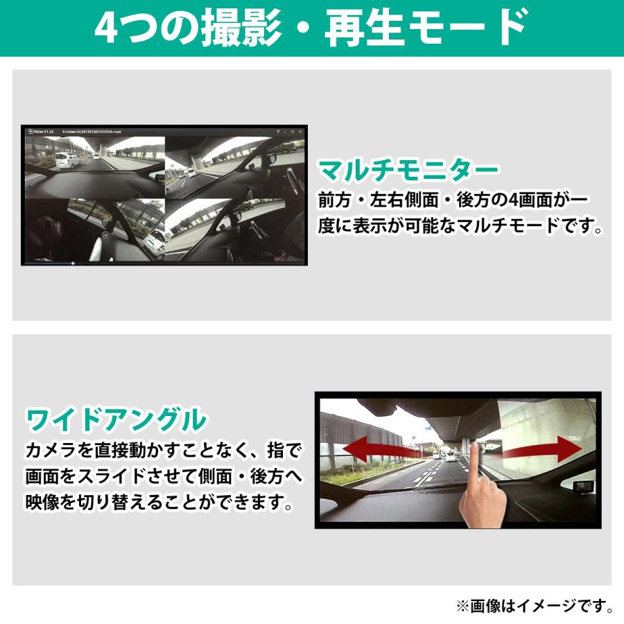 ドライブレコーダー ルームミラー型 360度 パノラマカメラ 駐車監視