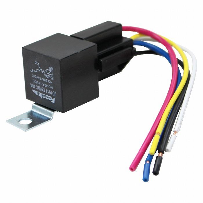 5極リレー+配線付き 汎用ソケット 1個 12V 40A ハザードランプ アンサーバック リモコンキーレス フォグランプ セキュリティー ドアロック :10018720:increase 店 通販 1セット 5極リレー DC12V 40A フォグランプ キーレスエントリー