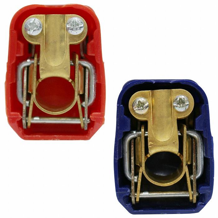 ワンタッチ式 エレキバッテリー ターミナル 2個セット D端子 Dタイプ D型 端子 脱着簡単 ワニ口クリップ 取外し 車 船 取付 |  | 01