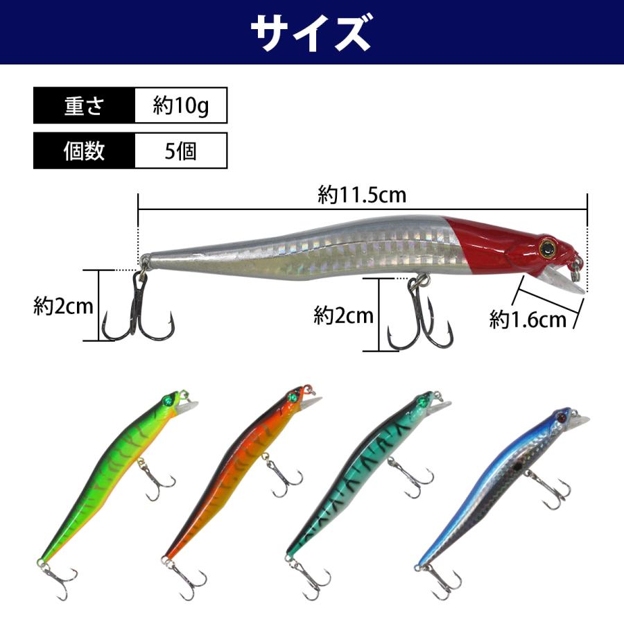【匿名配送】ZANMAI ルアー MDミノー フローティング 5個セット ルアー フローティングミノー 5個セット フィッシング ルアー