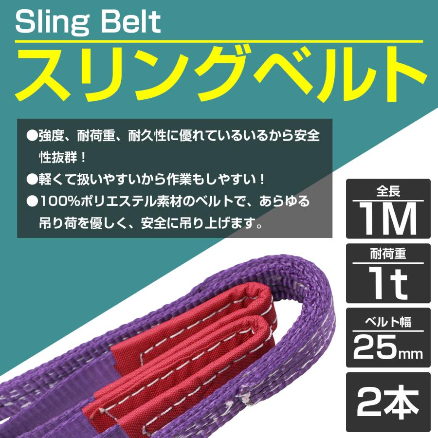 2本 セット/耐荷1t/長さ1m】スリング ベルト 吊上げ ナイロン 2本 セット/耐荷1t/長さ1m】スリング ベルト 吊上げ ナイロン