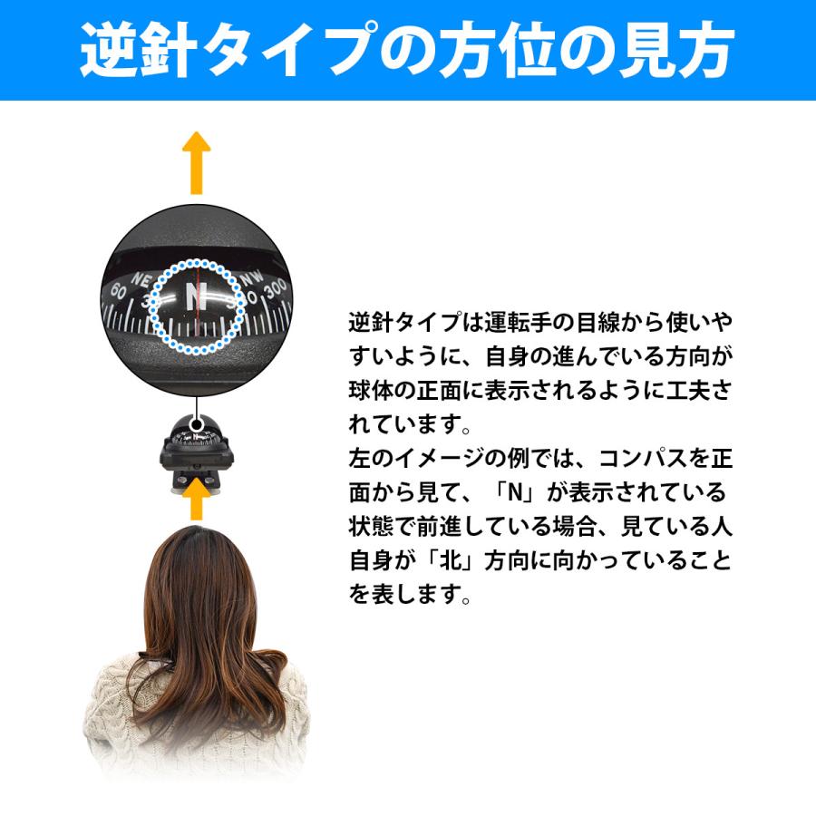 マリンコンパス 吸盤 置き型 180度調整可 小型 コンパス 方位磁石