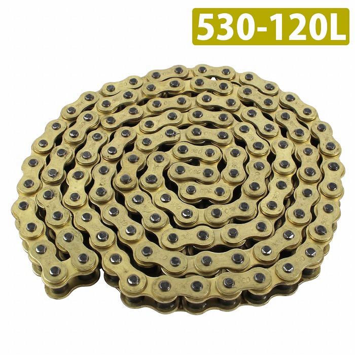 530-120L』強化 消音タイプ 汎用 バイク ゴールドチェーン ノンシール 