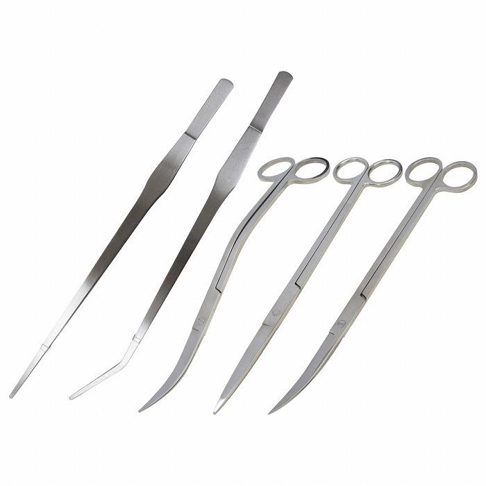 5点セット]水草トリミングキット 38cm ピンセット 2種類 & 25cm ハサミ