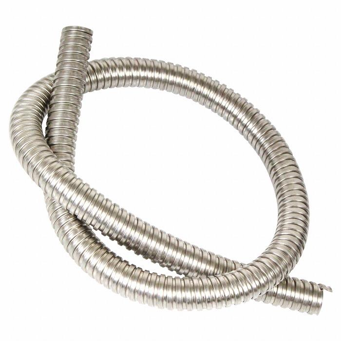 コルゲートチューブ 内径20mm 20φ 長さ1500mm 150cm 1.5m ブレーキ ホース 配線 コード カスタム カバー バイク 銀 シルバー | 