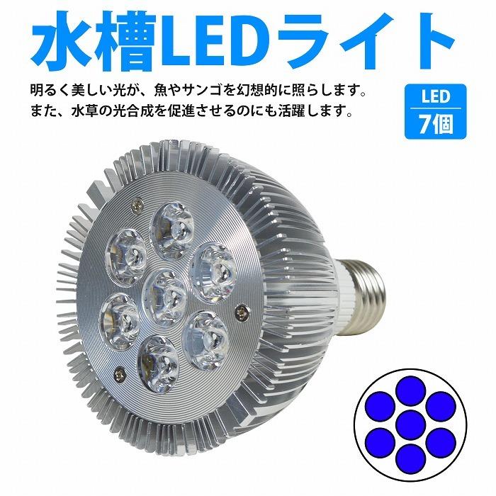 水槽 用 スポット ライト 14W 電球 7LED 青7灯 口金 E26 アクアリウム 電球 照明 植物育成 水草 サンゴ 熱帯魚 観賞魚 |  | 01