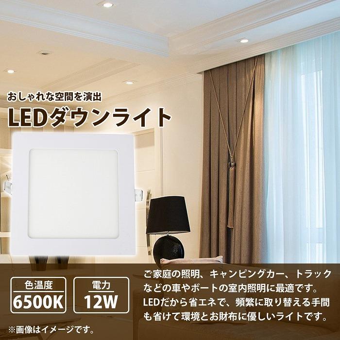埋め込み天井ライト 12w 12V/24V 6500K ルームランプ ダウンライト