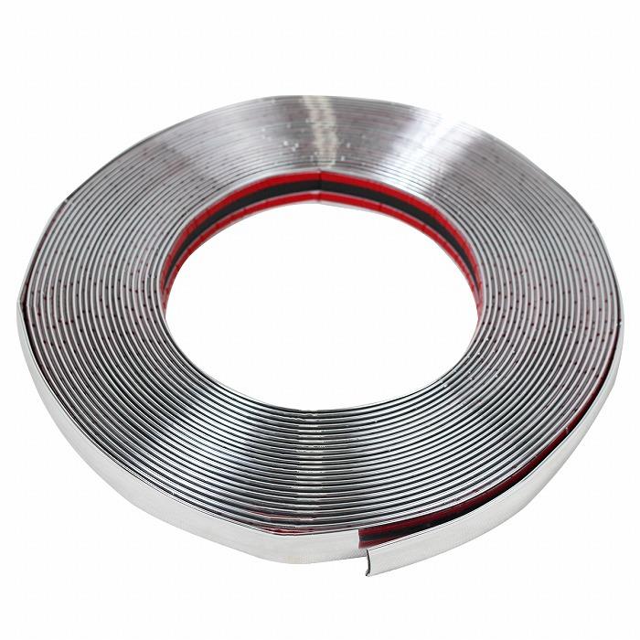幅 22mm 長さ 15m】 メッキモール 両面テープ 付き メッキ シルバー