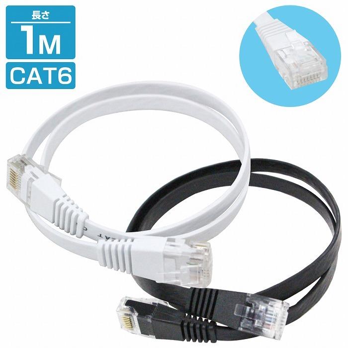 1m ] LANケーブル CAT6 カテゴリー6 フラットケーブル 100cm パソコン