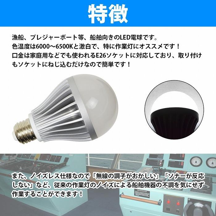 12v 24V 兼用 LED 電球 12W 無極性 1200LM 1200ルーメン 口金 E26
