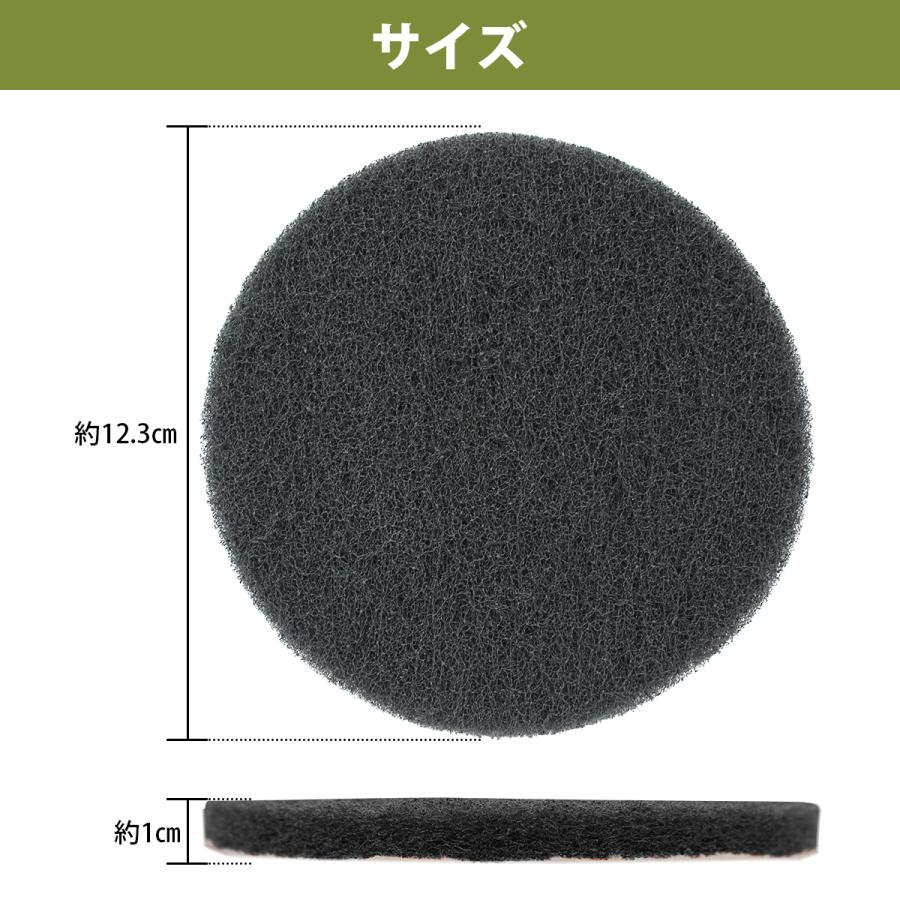 フロントガラス うろこ落とし 水垢除去 12.5cm 丸 800目 細目 ナイロンバフ ポリッシャー 研磨 サビ取り 下地処理 125mm |  | 03