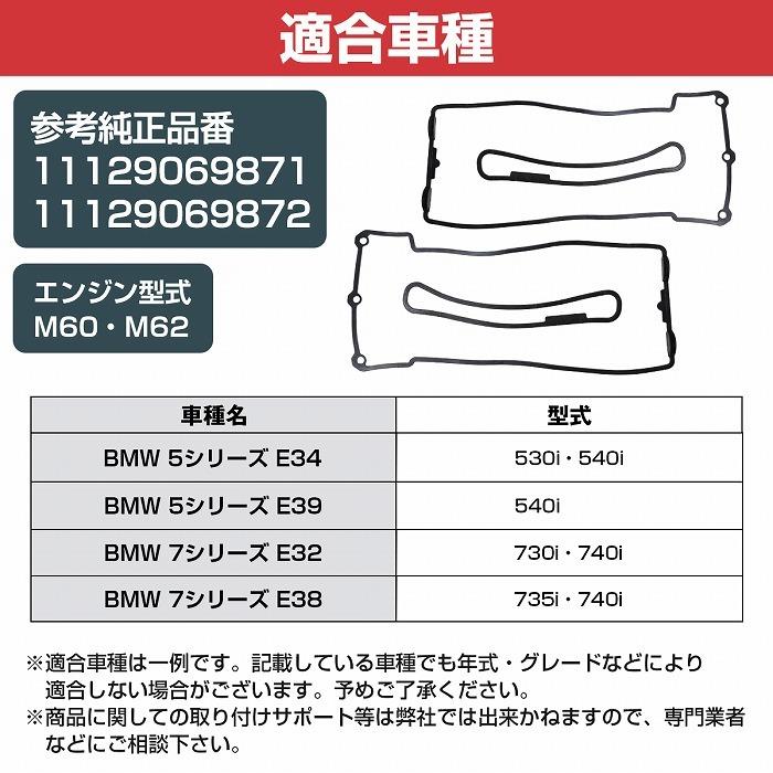 左右セット シリンダー ヘッドカバーガスケット BMW E38 7シリーズ