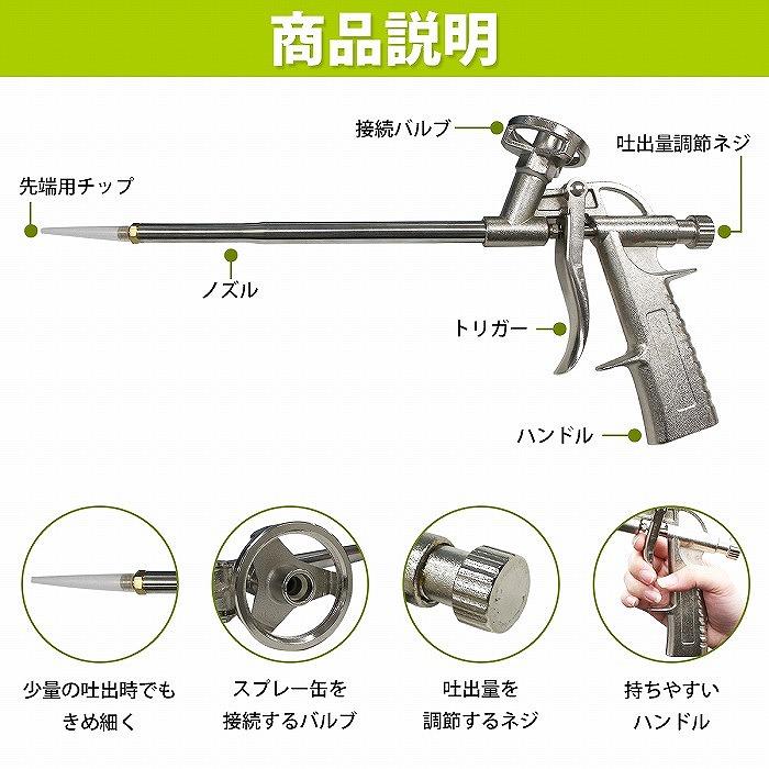 新品&便利♪汎用 長持ち 発泡ウレタン フォームガン断熱材 建築 工具補修に 発砲ウレタンガン スプレー フォーム ガン ノズル 2.0mm 先端チップ