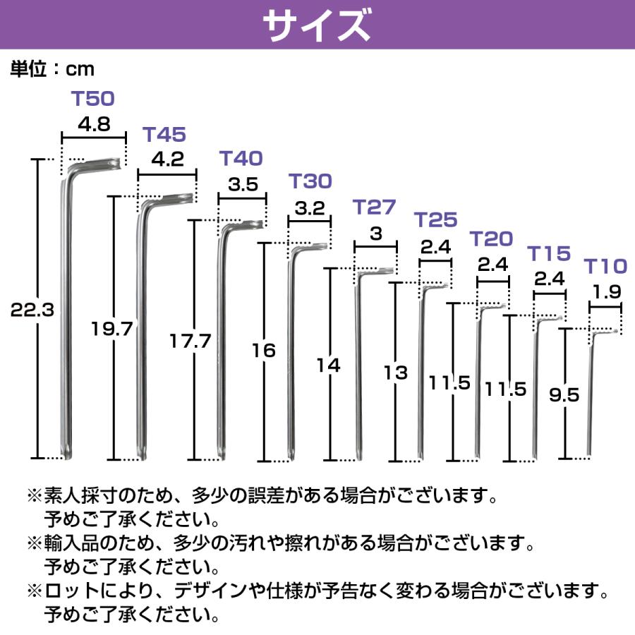 T型 トルクスレンチセット 9本 いじり止めねじ対応 六角穴付きボルト