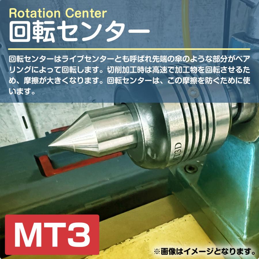 【MT3】回転センター 卓上旋盤 ローリングセンター 傘型 木工旋盤ドリル ダブルベアリングライブセンター 回転中心 DIY部品 旋盤部品｜increase-gi｜02