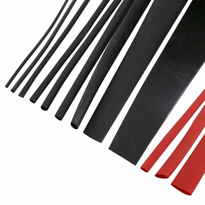 φ12mm×1M×2本set】 熱収縮チューブ 12ミリ 黒/ブラック 配線保護