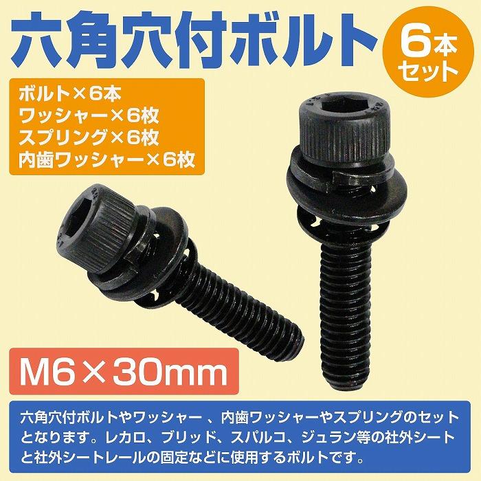 レカロ シート 固定用 高強度 ボルト M6×30 6本set SR1/2/3/4/5 LX LS