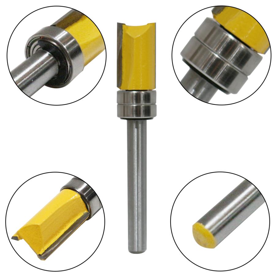 トリマー ルーター ビット 軸 シャンク 6mm 3本 セット 超硬