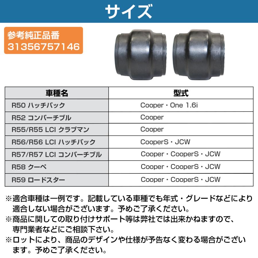 左右set BMW MINI ミニ スタビライザー ブッシュ R50 R52 R55 R56 R57 R58 R59 フロント スタビ 31356757146 クーパー/ S |  | 04