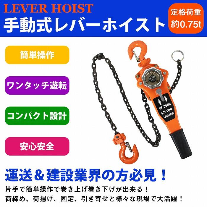 2個set 0.75t レバーホイスト 荷締機 レバー式 チェーン ブロック