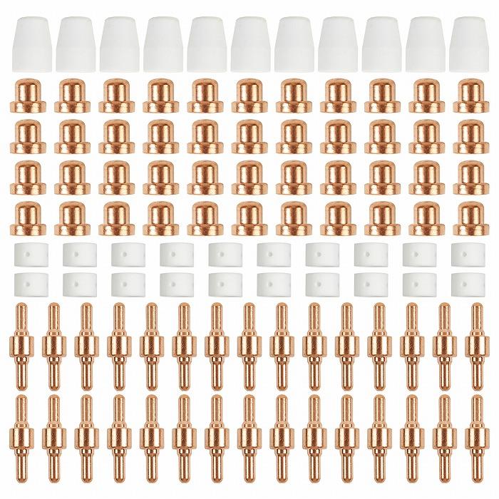 プラズマ カッター 消耗品 100個 チップ ノズル カラー シールドカップ