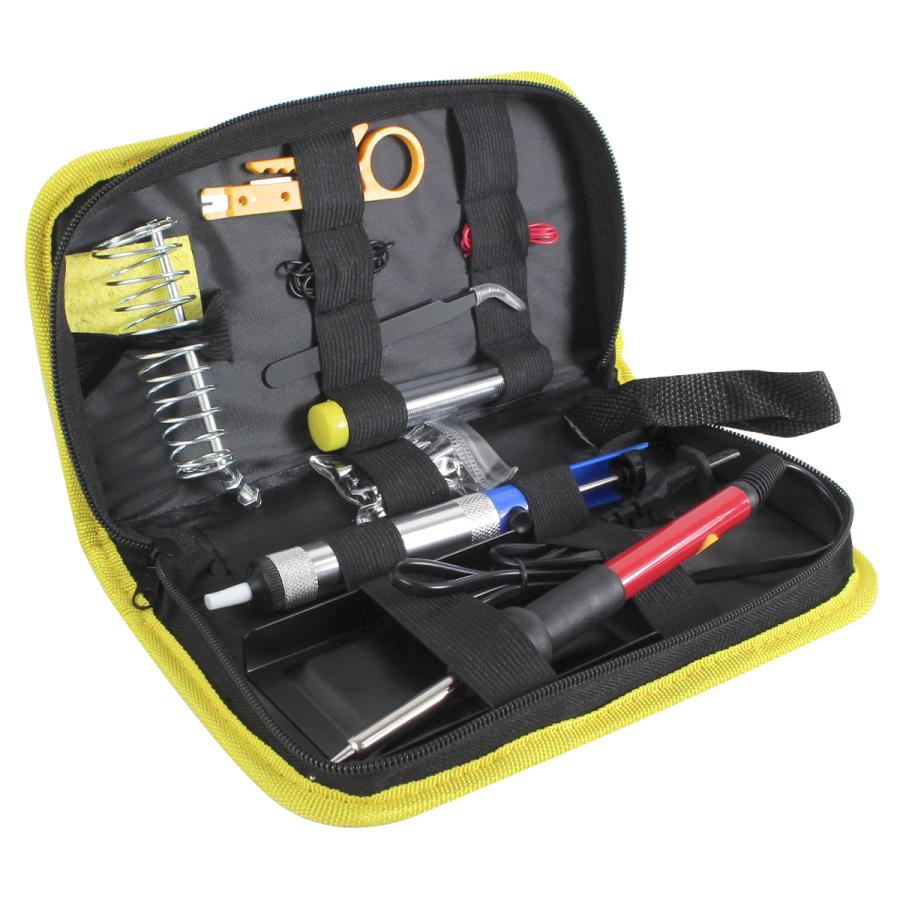 60W ハンダゴテ セット 温度調節 200-450℃ コテ先5種付 こて台 吸取器 収納ケース付き 100v はんだごて 半田 基盤 LED 修理 |  | 01