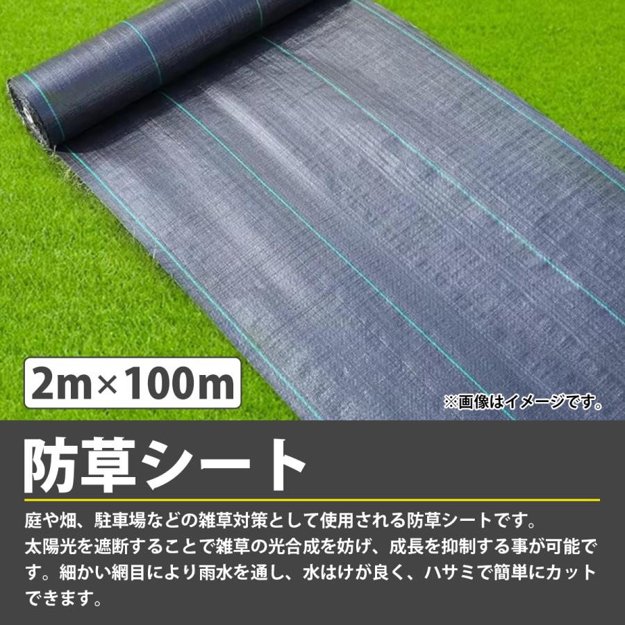 『2m×100m』防草シート 1巻 厚さ0.3mm 黒 雑草 除草 園芸 シート 庭 ソーラーパネル 敷地 幅 2m/200cm 1本 100m ロール |  | 01