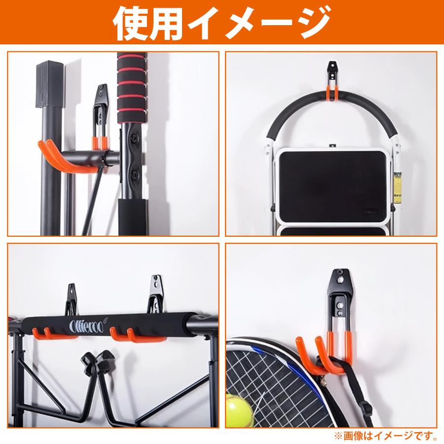 ガレージフック L型 12本セット ネジ付 ガレージ 工場 倉庫 工具 ツール 機械 壁掛け 収納 自転車 吊り下げ フック オレンジ |  | 04