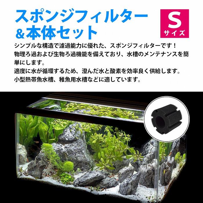 『Sサイズ』 20個 スポンジフィルター 本体 セット 円柱 スポンジ 金魚 メダカ 水槽 濾過 ろ過 内径 4mm チューブ XY-2835 |  | 01