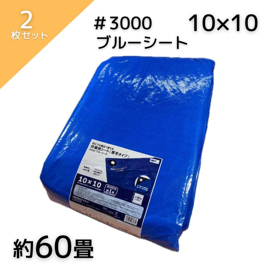 ブルーシート　10x10 #3000 2枚 アイネット #3000ブルーシート 10X10 2枚 : incs インクス Yahoo