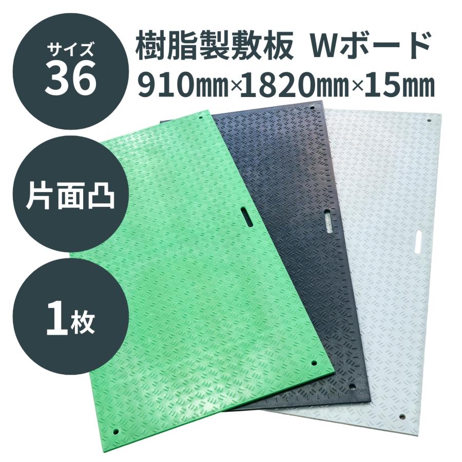 ウッドプラスチック 樹脂製敷板 Wボード36 3×6尺 片面凸 910mm×1820mm