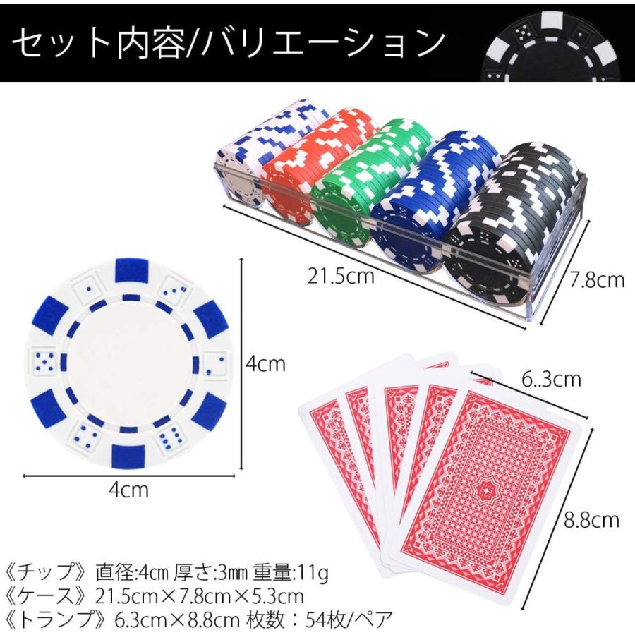 カジノチップ ポーカーチップ 本格重量感仕様 ゲーム 高級感 ルーレット バカラ ブラックジャック プロ仕様 5色(各色20枚, 計100枚セット)