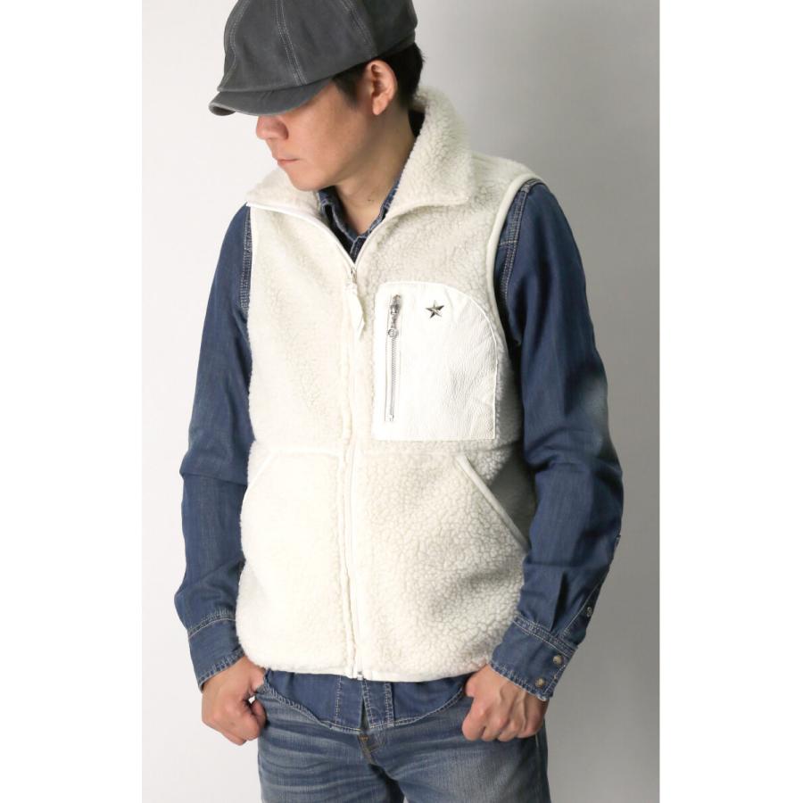 Schott N.Y.C (ショット) レザー ポケット パイル ベスト ボア Schott N.Y.C (ショット) レザー ポケット パイル ベスト ボア