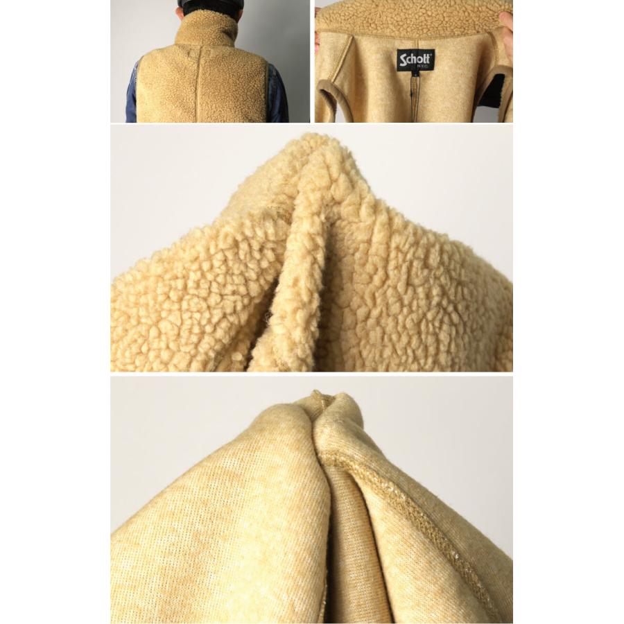Schott N.Y.C (ショット) レザー ポケット パイル ベスト ボア Schott N.Y.C (ショット) レザー ポケット パイル ベスト ボア
