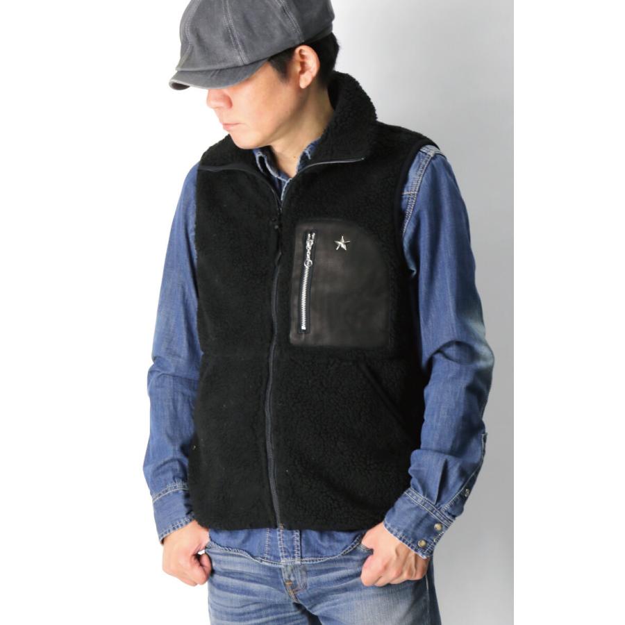 Schott N.Y.C (ショット) レザー ポケット パイル ベスト ボア Schott N.Y.C (ショット) レザー ポケット パイル ベスト ボア