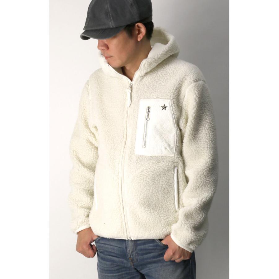 Schott N.Y.C (ショット) レザー ポケット パイル フード ジャケット 