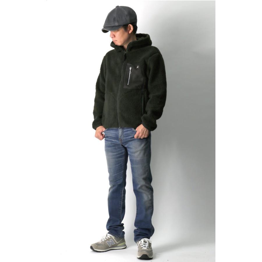 Schott N.Y.C (ショット) レザー ポケット パイル フード ジャケット 