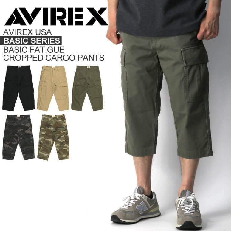 (アビレックス) AVIREX アヴィレックス 【ベーシックシリーズ】ベーシック ファティーグ クロップド カーゴ パンツ メンズ レディース｜indeeg