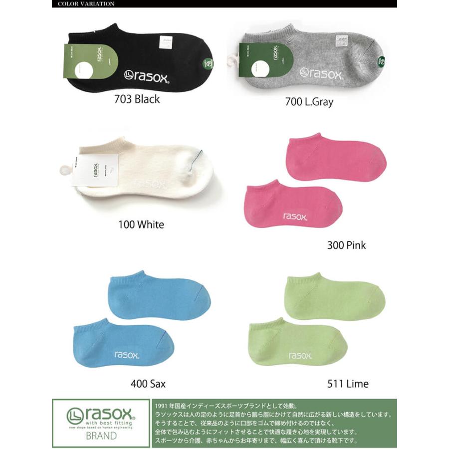 (ラソックス) rasox ベーシック・スニーカー ソックス 靴下 くつ下 メンズ レディース 日本製｜indeeg｜02