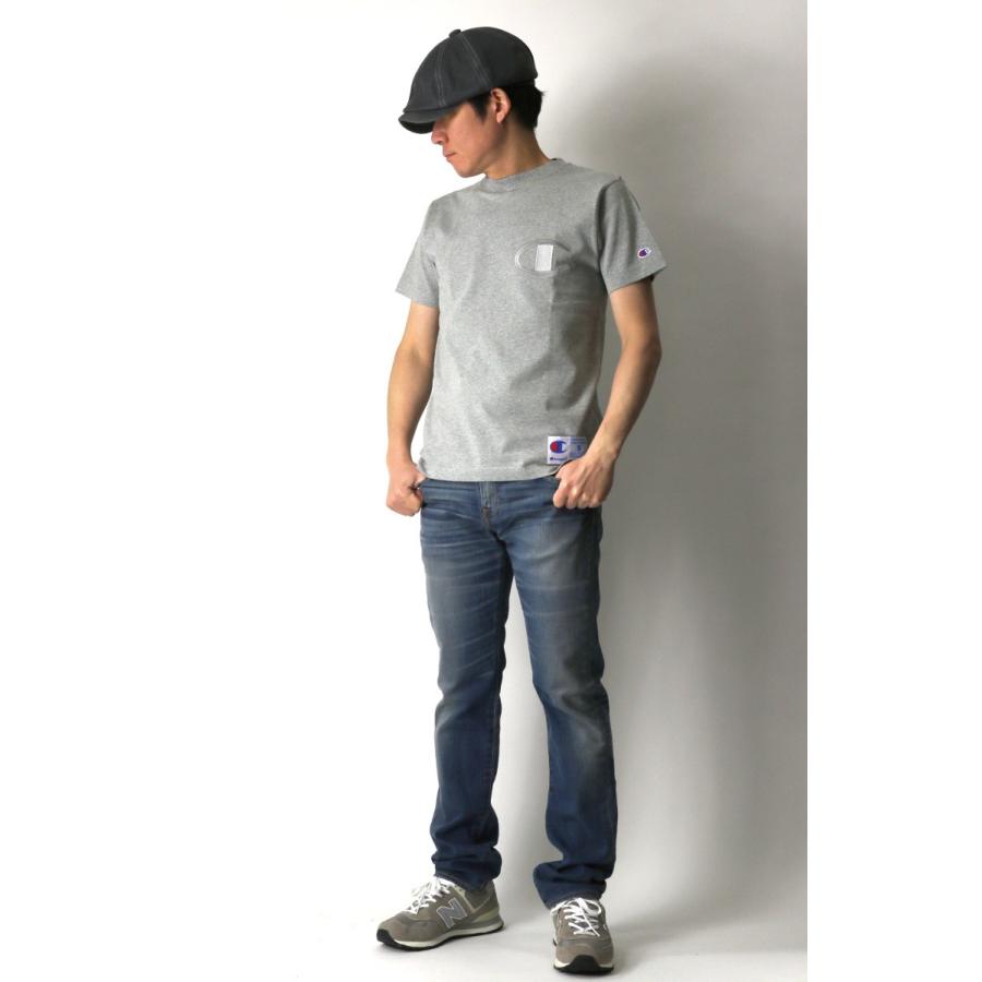Champion (チャンピオン) 刺繍 ロゴ Tシャツ クルーネック