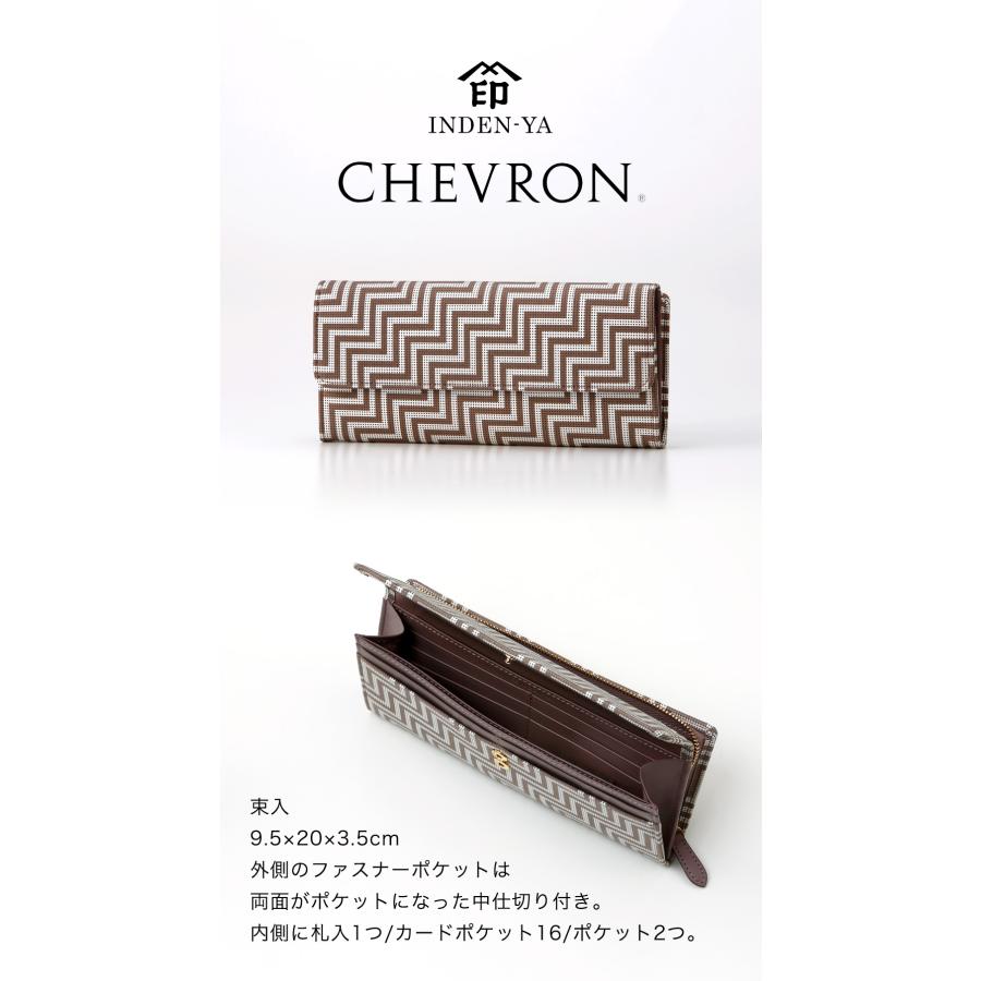 印傳屋 母の日 2023年新作 7606 CHEVRON シェブロン かぶせ 長財布  