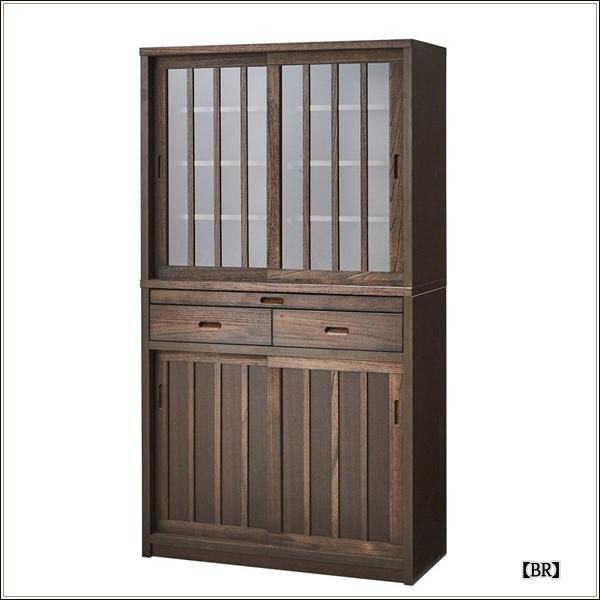 食器棚 和風 水屋 90 完成品 茶棚 おしゃれ カップボード 引き戸