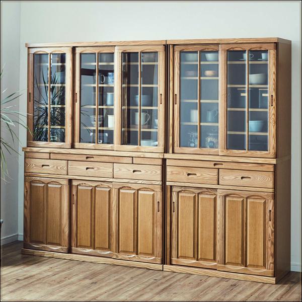 キッチンボード 食器棚 カップボード 90 おしゃれ 完成品 引き戸