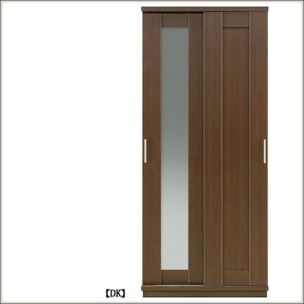 ワードローブ クローゼット 90 完成品 鏡付 引き戸 洋服掛け ハイタイプ クローゼット ワードローブ カラー選択 ｗｈ