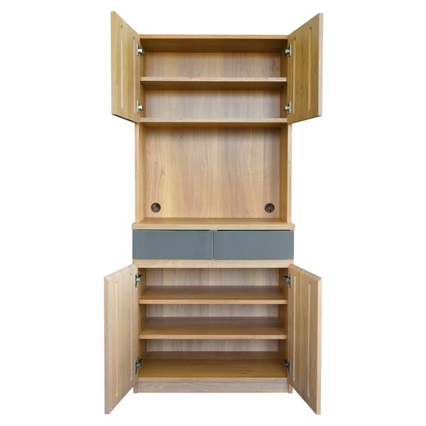 食器棚 レンジ台 キッチンボード 幅80cm 完成品 開き戸 引き出し ハイ