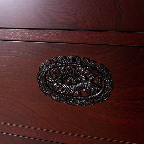 民芸箪笥 洋服ダンス おしゃれ 120 完成品 洋服掛け 開き戸 引き出し