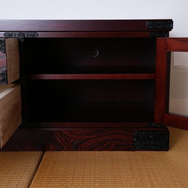 テレビ台 ローボード 90 完成品 TVラック おしゃれ 開き戸 2段 引き出し 民芸家具_6