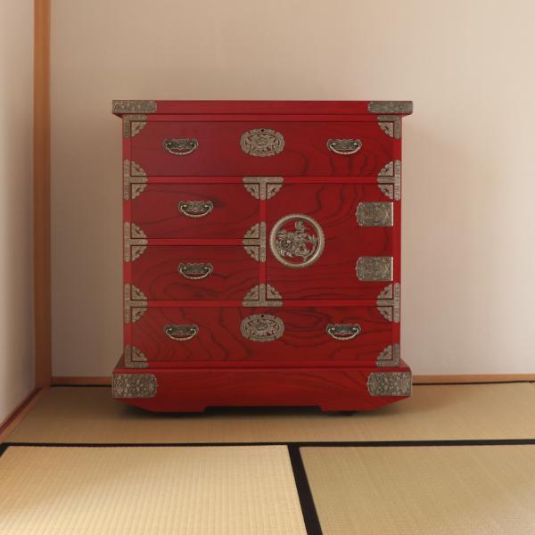 キャビネット 車付き タンス 90 完成品 おしゃれ 飾り棚 開き戸 4段