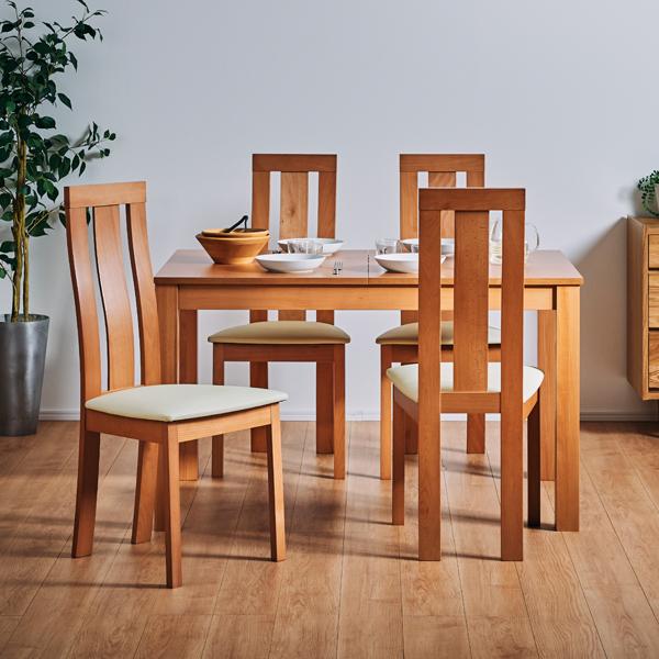 伸長式 ダイニングテーブル 5点セット 4人掛け 120 から 150 伸長